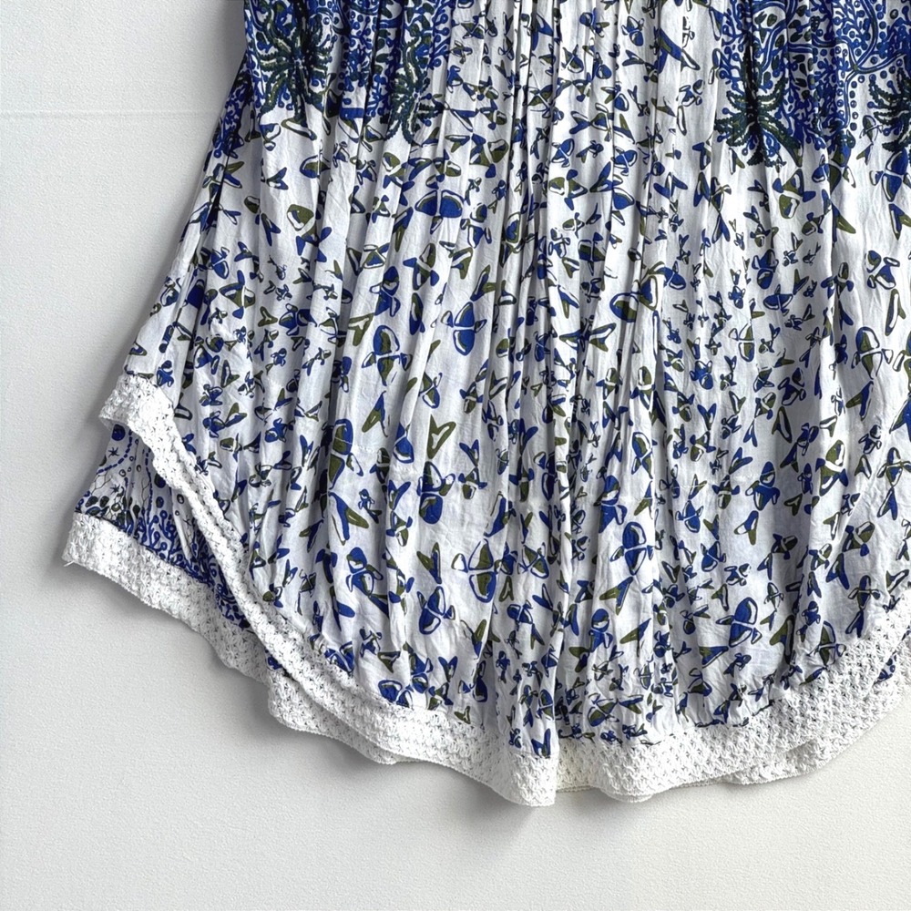 Poupette St Barth Sasha Green White Fish Batik Rombo Dress Medium Coastal Chic - Picture 12 of 13